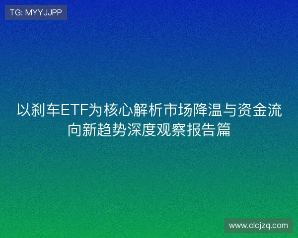 以刹车ETF为核心解析市场降温与资金流向新趋势深度观察报告篇